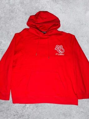 FUBU Red Crewneck Logo Hoodie